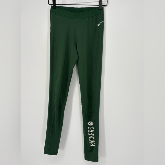 Nike Leggings NFL Team Apparel Dri-Fit Green Bay Packers Fleece Lined Womens Med - Picture 2 of 8